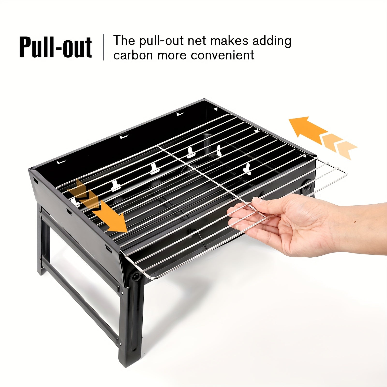 Portable Folding Charcoal Grill Smokeless BBQ Grill for Camping Picnic Backyard Garden Patio Outdoor Cooking Compact Durable Iron Barbecue Grill