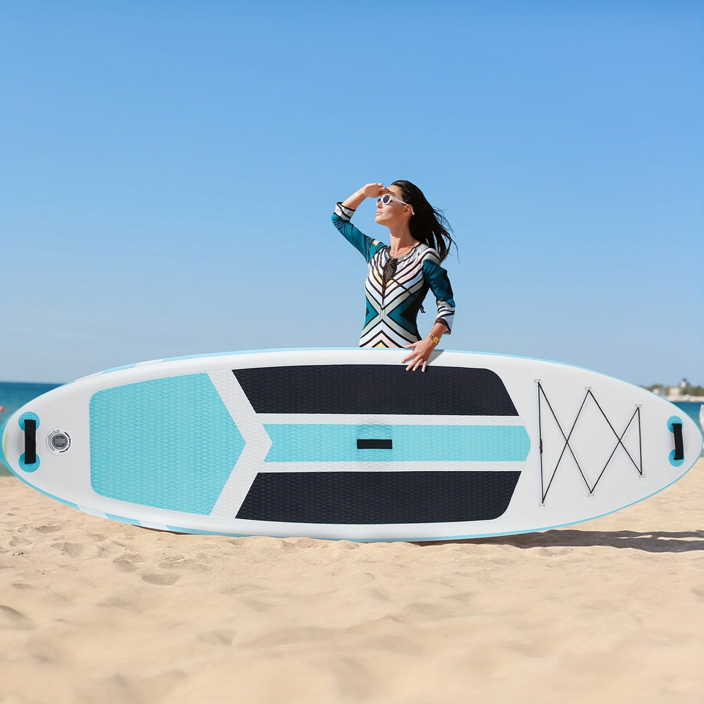 Inflatable Paddle Board 10.5ft – Wide Stable Non-Slip Deck SUP Board with Premium Accessories for Yoga Fishing Boating Traveling Surfing Adults