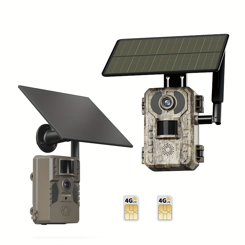 4G LTE Solar Trail Camera – 2K 1440p, No-Glow Night Vision 75ft, 0.2s Trigger, Built-in SIM, Remote Viewing, Wildlife Hunting Camera