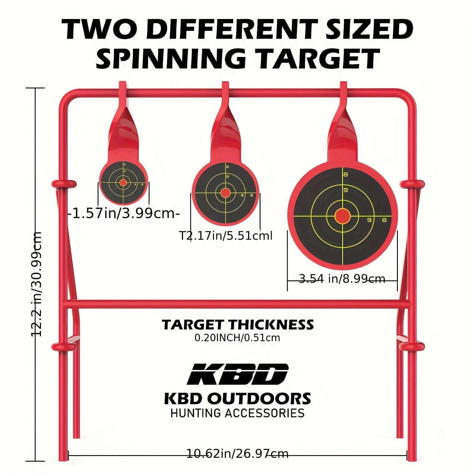Triple Spinner Shooting Target – .22LR Rimfire Steel, 3 Floating Targets + 15 Bullseye Paper Targets, Foldable & Easy Setup