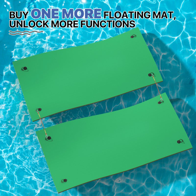 Floating Water Mat 12x6ft – 3-Layer Tear-Resistant Giant Lake Lily Pad, High-Visibility, Bungee Tether Included for Pool River Ocean Outdoor Water Recreation