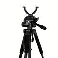 Adjustable V-Shape Shooting Tripod Stand 21-59 Inch, Heavy Duty Rifle Gun Rest Tripod for Outdoor Hunting Shooting Practice Photography, Portable Folding Bipod Tripod with V Yoke for Range and Field Use