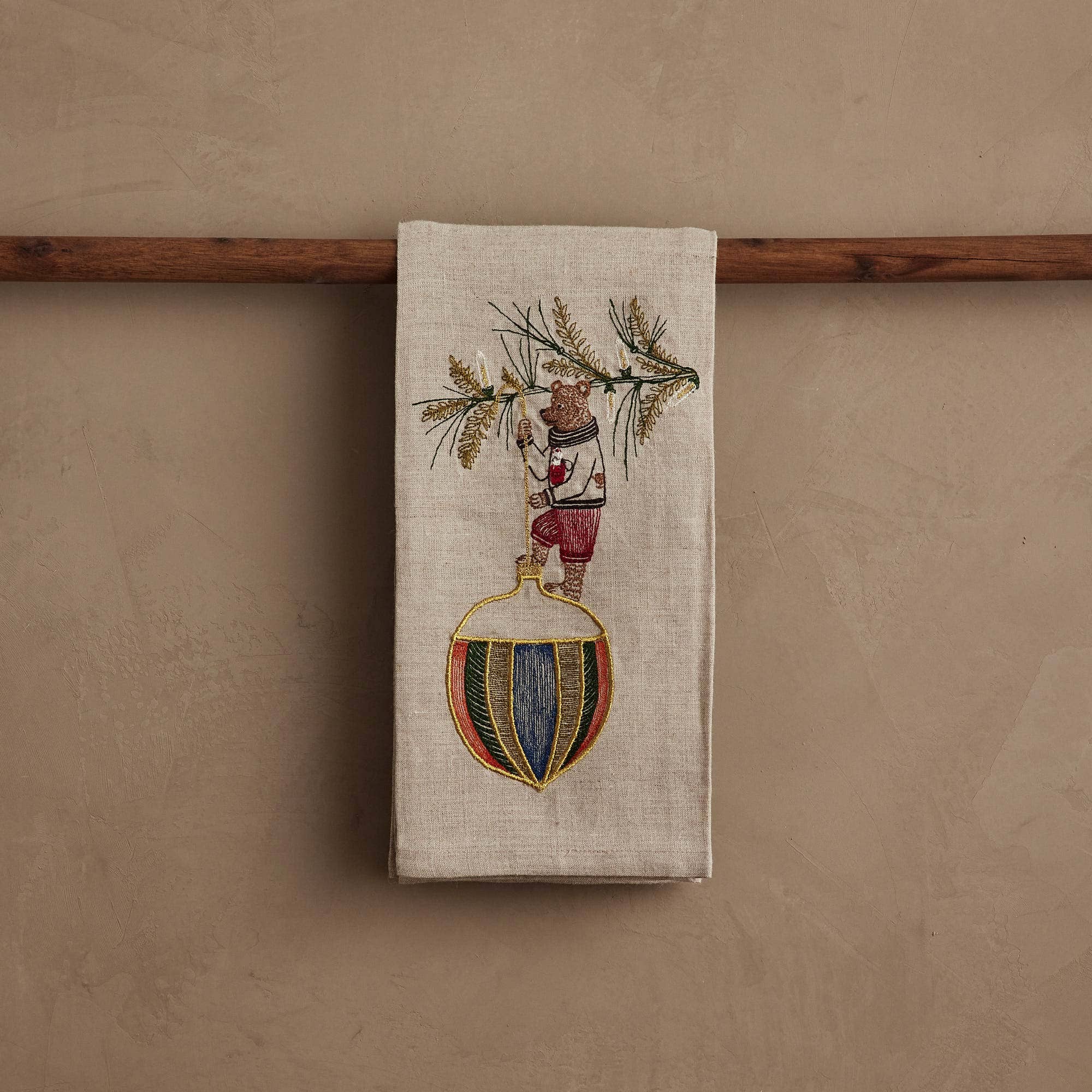 Coral & Tusk Deck the Halls Bear Tea Towel