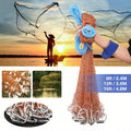 Saltwater Casting Net Set with Fish Basket – 12-Foot Diameter, 0.12" Mesh, Heavy-Duty Zinc-Plated Lead Sinkers for Rapid Sinking – American-Style Fishing Net Ideal for Pier, Beach & Surf Fishing