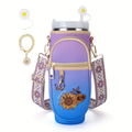 Water Bottle Carrier Bag for 40oz Bottles - Adjustable Shoulder Strap & Phone Pocket, Durable Sports Tote for Hiking Camping Travel & Gym | Fits Stanley Hydro Flask & Wide Mouth Bottles, Purple Blue Black Gray Pink