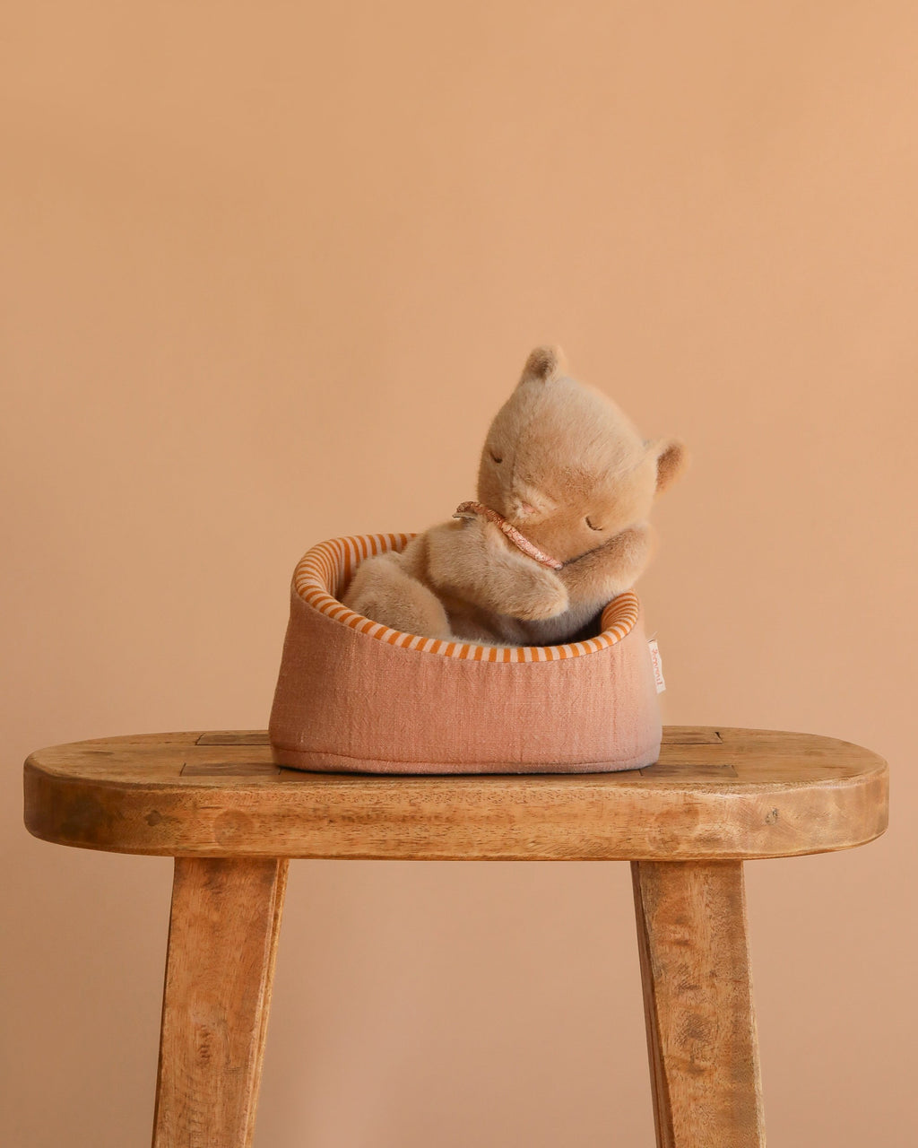 Maileg Small Sleeping Kitten in Basket