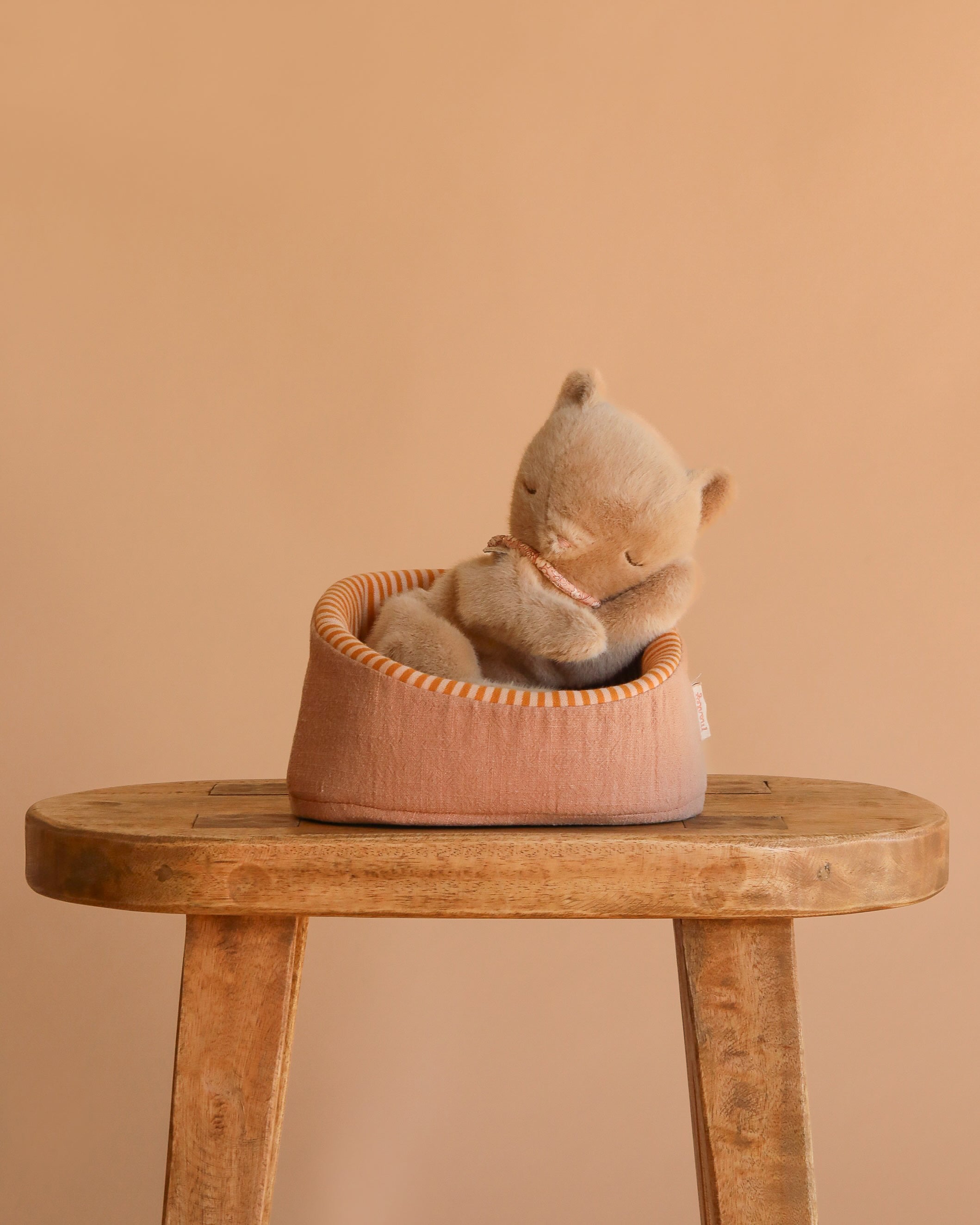 Maileg Small Sleeping Kitten in Basket