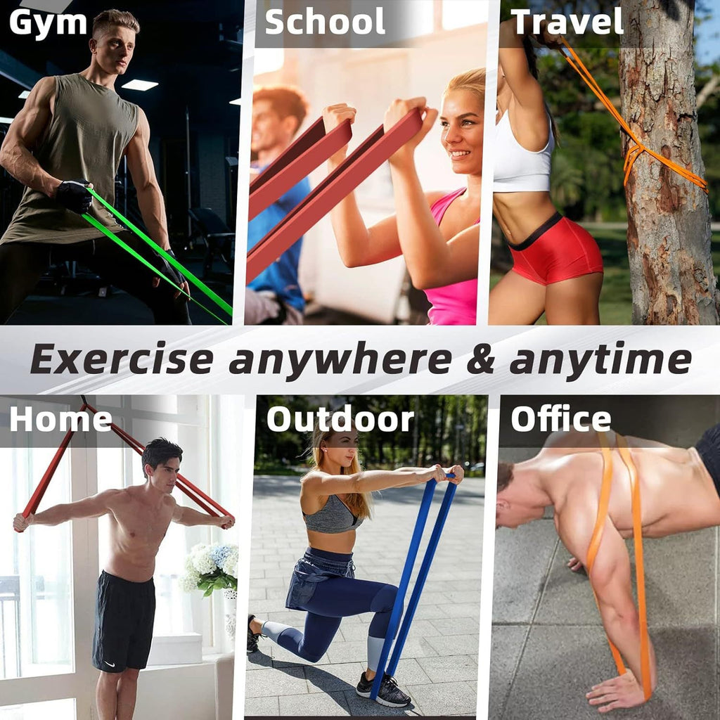 TPE Resistance Band Set with Storage Bag – Pull Up Assist, Stackable Medium Tension Bands for Muscle Training, Workout & Fitness Shaping for Gym, Home & Outdoor