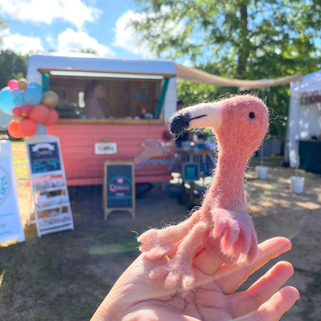Felt Finger Puppet: Flamingo
