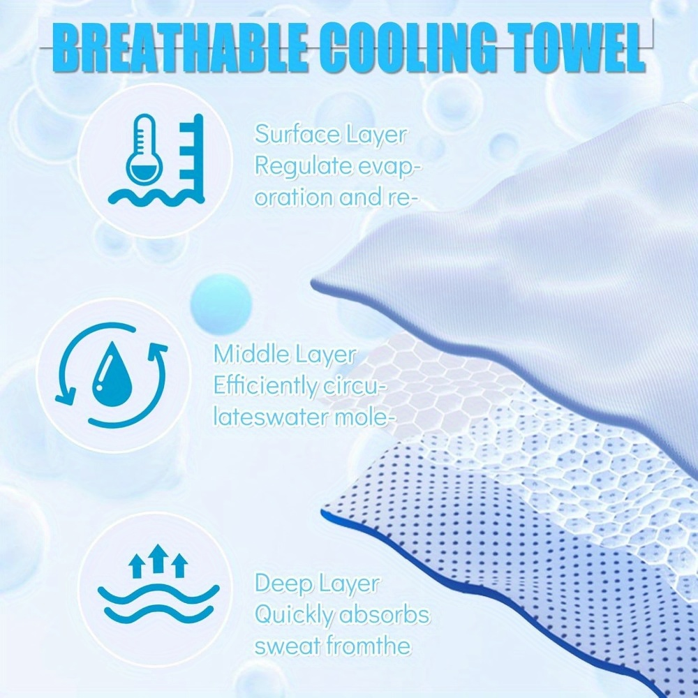 Neck Cooling Towels 8-Pack – Soft Breathable Sport Towels for Neck & Face with Carabiner Clips & Carry Bag, Multi-Color Chilling Towels for Running, Yoga, Climbing, Gym & Travel