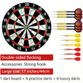 Double-Sided Flocking Dartboard Set 17 Inch | Solid Alloy Frame with 6 Practice Darts & 6 Luxury Darts | Thick Dart Target Board for Family Entertainment Casual Games Office Decompression