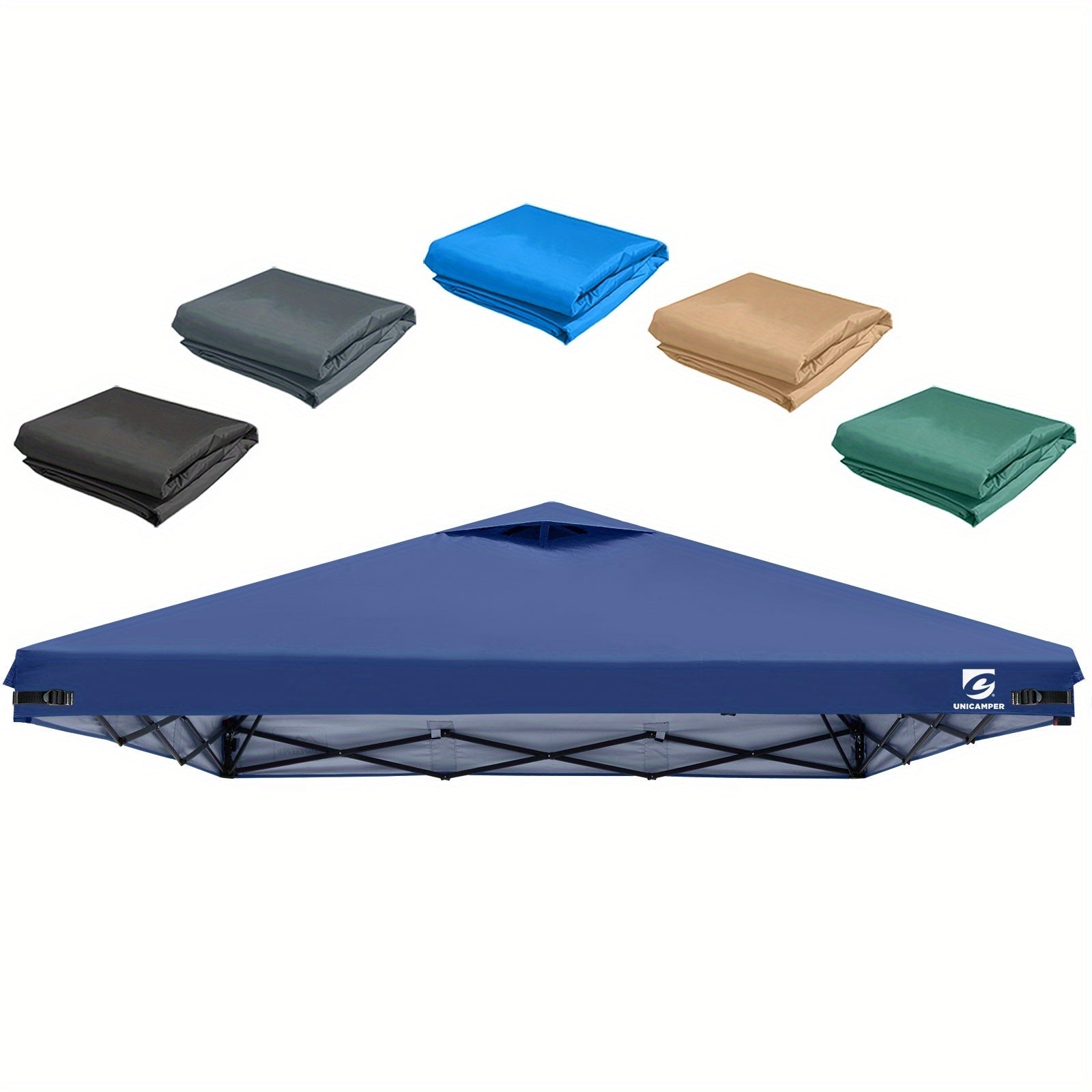 10x10 Canopy Replacement Top Cover for Straight Leg Tents – Ventilation Ports, Instant Shade, 11 Color Options – Waterproof Pop-Up Canopy Top for Camping, Outdoor Events & Backyard (Top Cover Only)