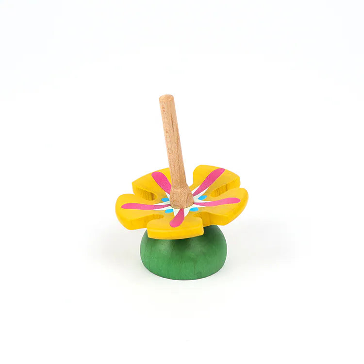 Wooderful Life 
Wooden Spinning Top - Yellow Flower