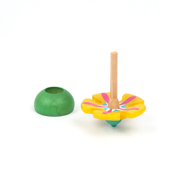 Wooderful Life 
Wooden Spinning Top - Yellow Flower