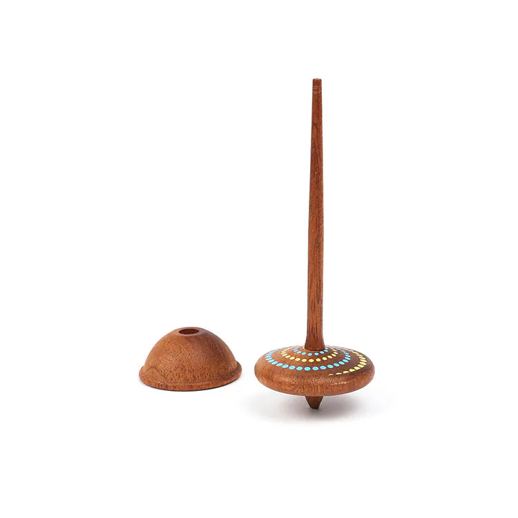 Wooderful Life 
Wooden Spinning Top - Long Stem, Dots