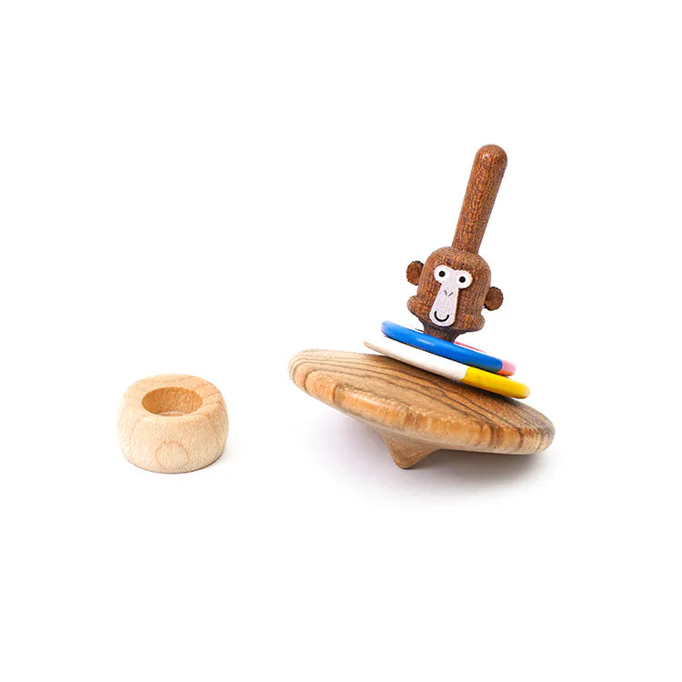 Wooderful Life 
Wooden Spinning Top - Monkey