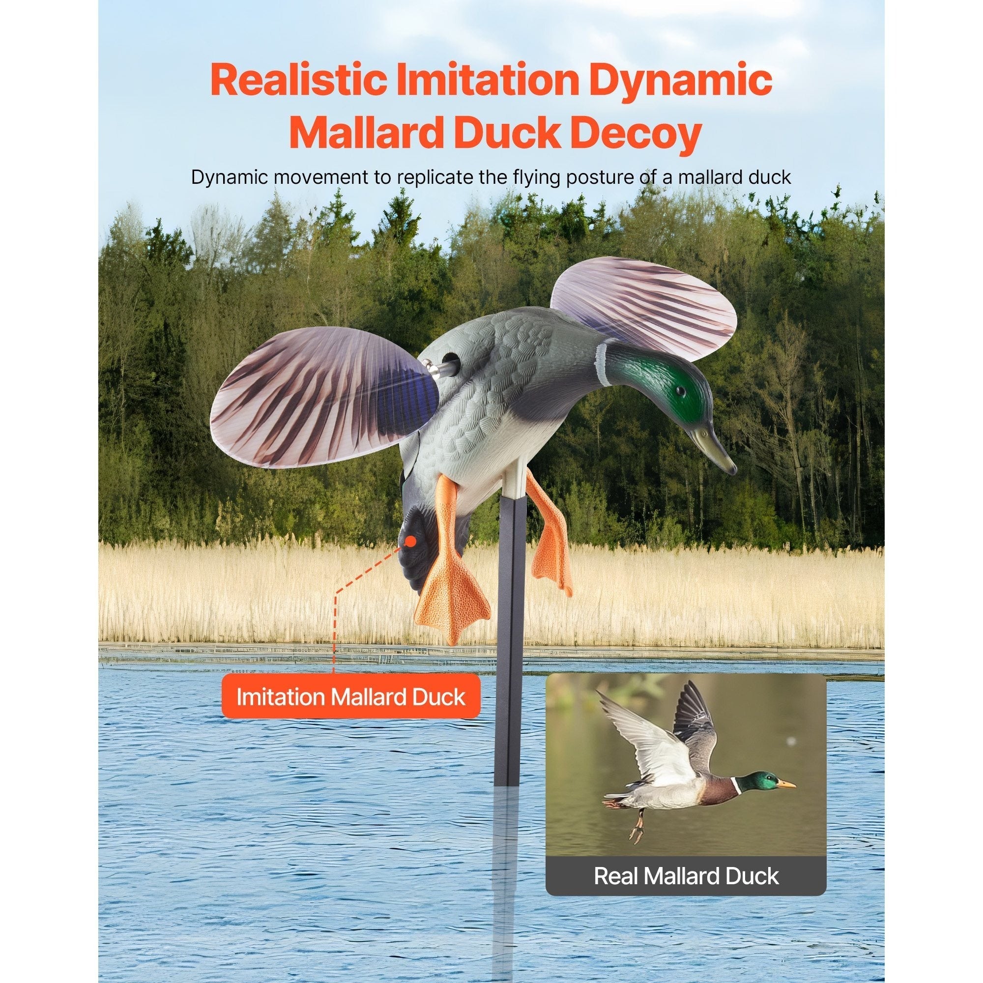 Remote Control Duck Decoy with Spinning Wings – 120M Infrared RC Realistic Teal Hunting Decoy | Bionic Motion Wing Flapping, Head Turning & Water Gliding | HDPE Weatherproof, 13-Hour Battery Life
