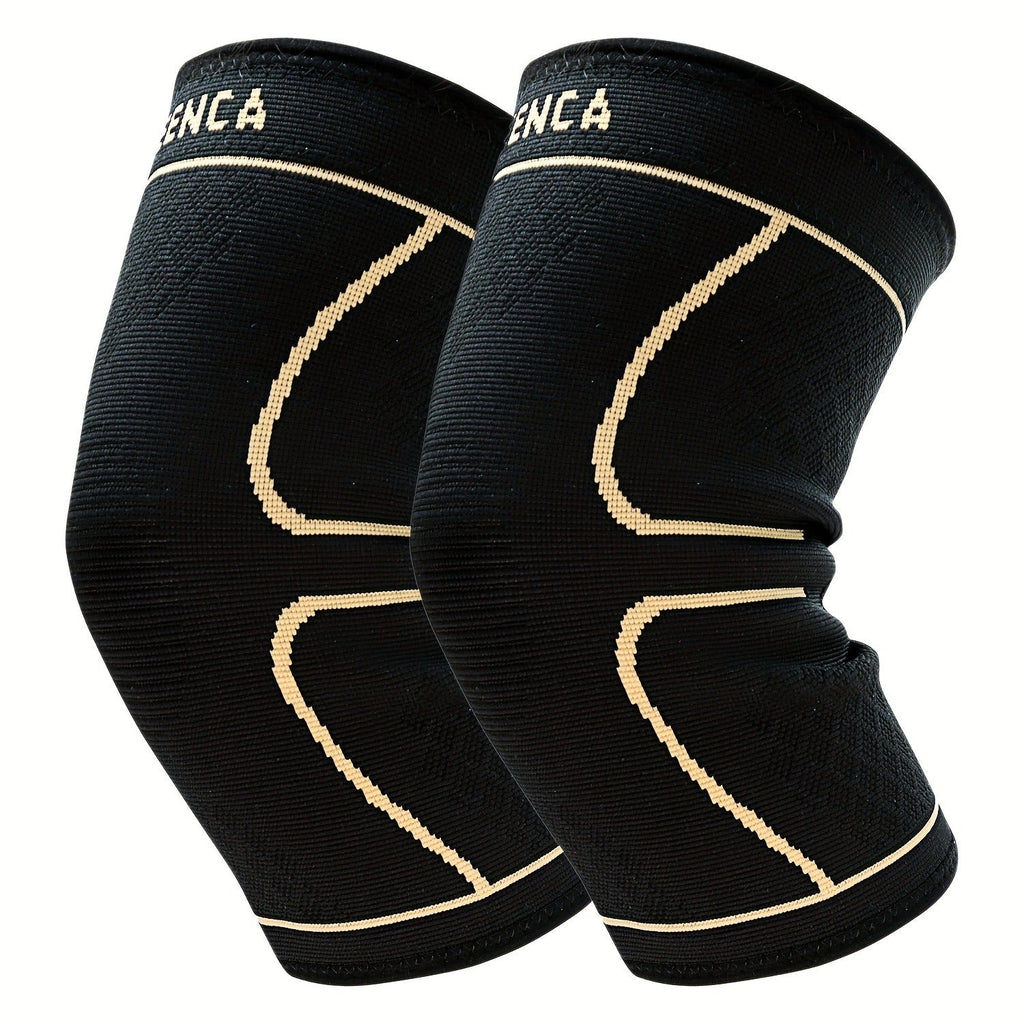 Compression Knee Sleeve 2 Pack for Men Women Breathable Non-Slip Silicone Strip Knee Support High Elasticity Running Exercise High Intensity Sports Copper Beige Pink Orange M XL XXL XXXL