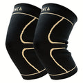 Compression Knee Sleeve 2 Pack for Men Women Breathable Non-Slip Silicone Strip Knee Support High Elasticity Running Exercise High Intensity Sports Copper Beige Pink Orange M XL XXL XXXL