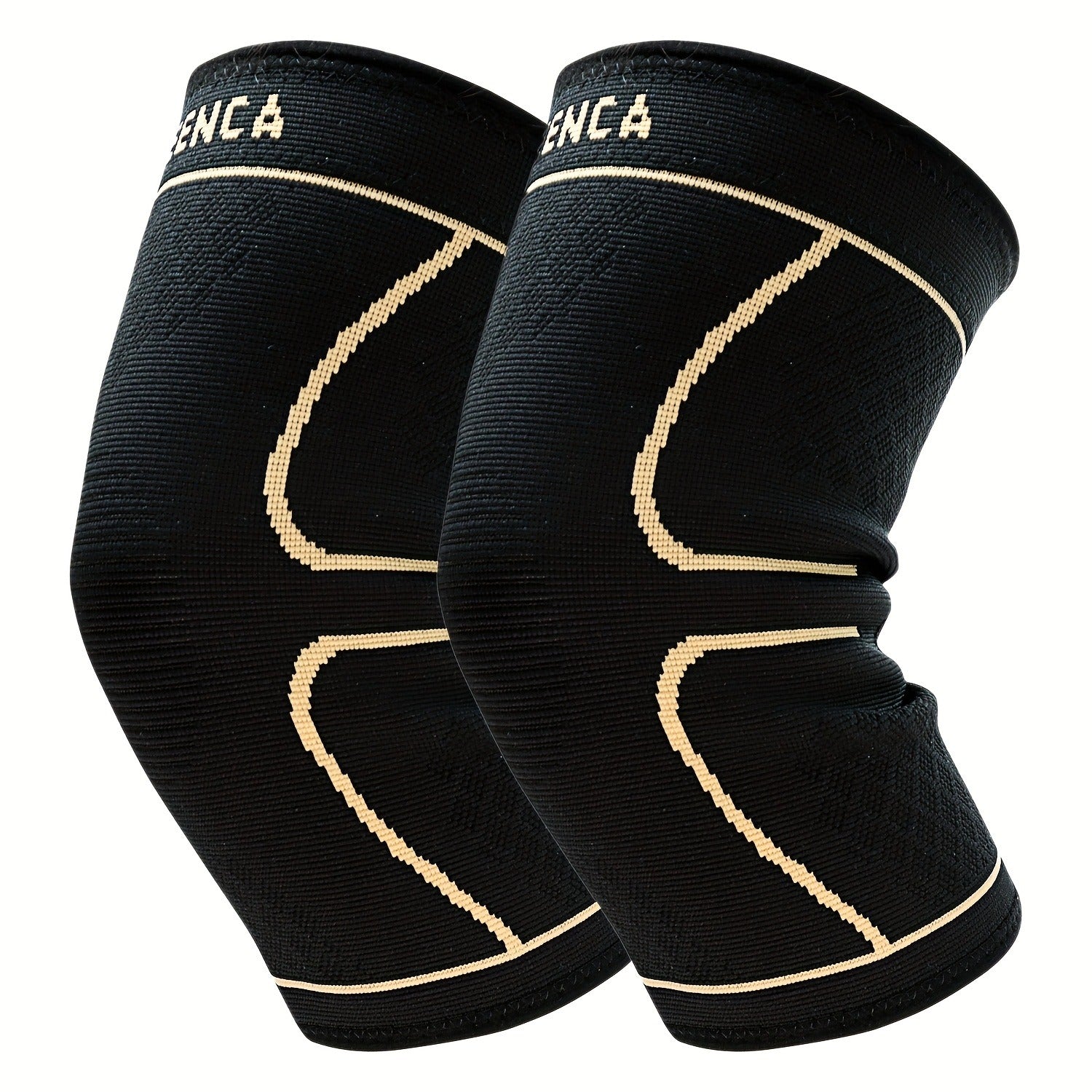 Compression Knee Sleeve 2 Pack for Men Women Breathable Non-Slip Silicone Strip Knee Support High Elasticity Running Exercise High Intensity Sports Copper Beige Pink Orange M XL XXL XXXL