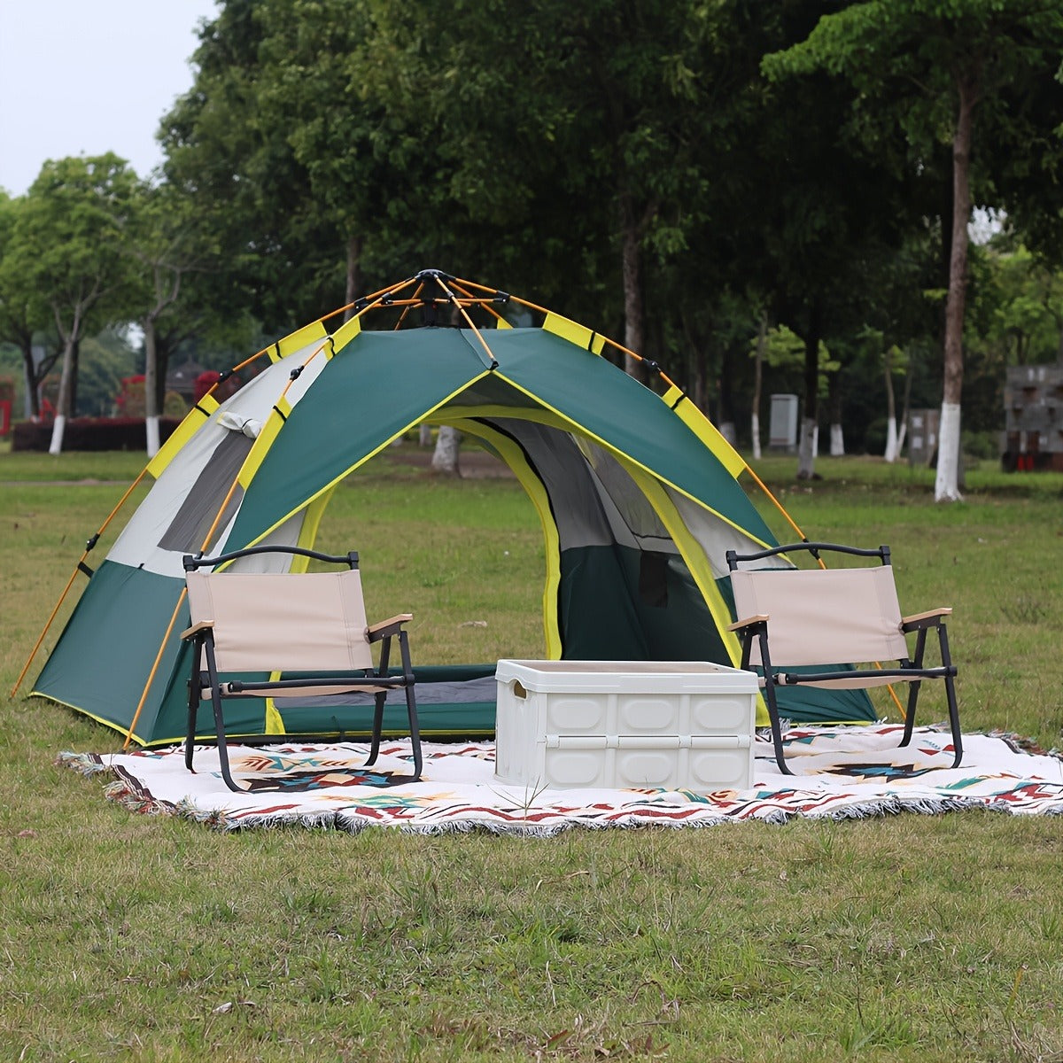 Automatic Pop-Up Camping Tent 4 Person UV Protection Insect Net Sunshade Waterproof Instant Setup Beach Park Outdoor Family Tent