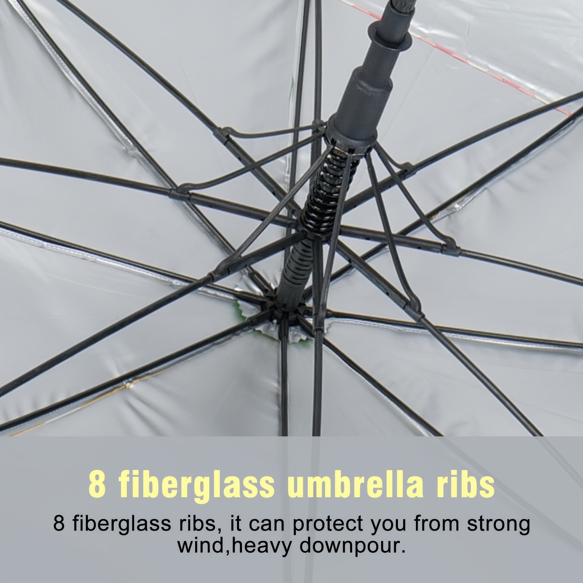 Extra Large Golf Umbrella 52 Inch Double Canopy Windproof - Smile Face Design, 2-Layer Vented Canopy, Straight Long Handle 39.37", Auto Open Button, Sunshade Coverage for 3-4 People, Oversized Rain & Sun Umbrella