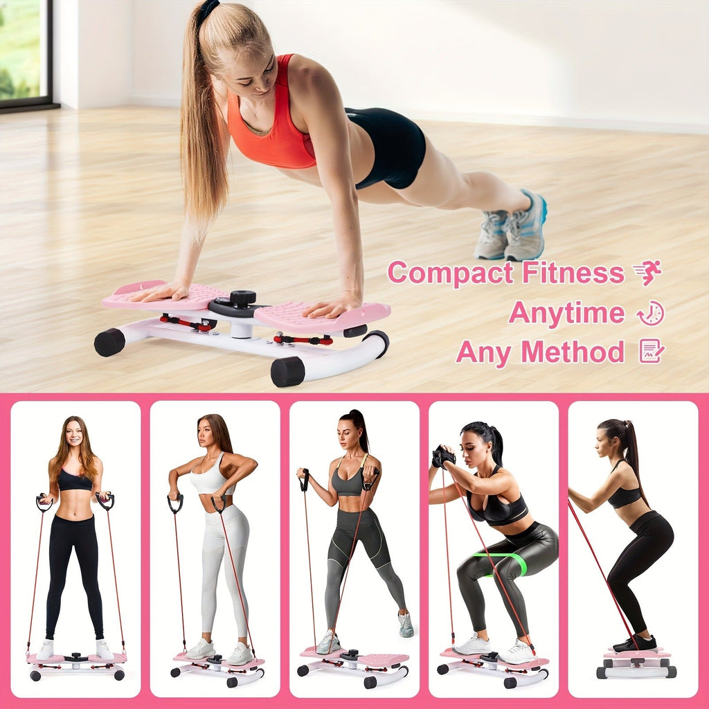 Waist Twisting Board Ab Twister for Home Gym – Noiseless 360° Twist Exercise Machine with Digital Display, Figure-8 Resistance Band & 360 LBS Capacity – Track Time, Reps & Calories