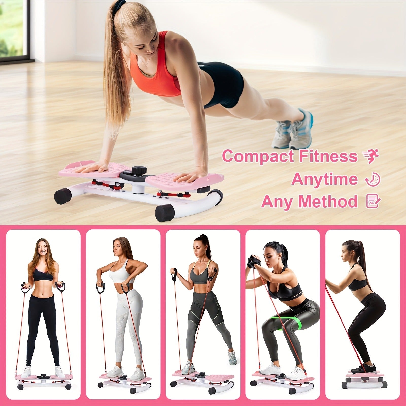 Waist Twisting Board Ab Twister for Home Gym – Noiseless 360° Twist Exercise Machine with Digital Display, Figure-8 Resistance Band & 360 LBS Capacity – Track Time, Reps & Calories