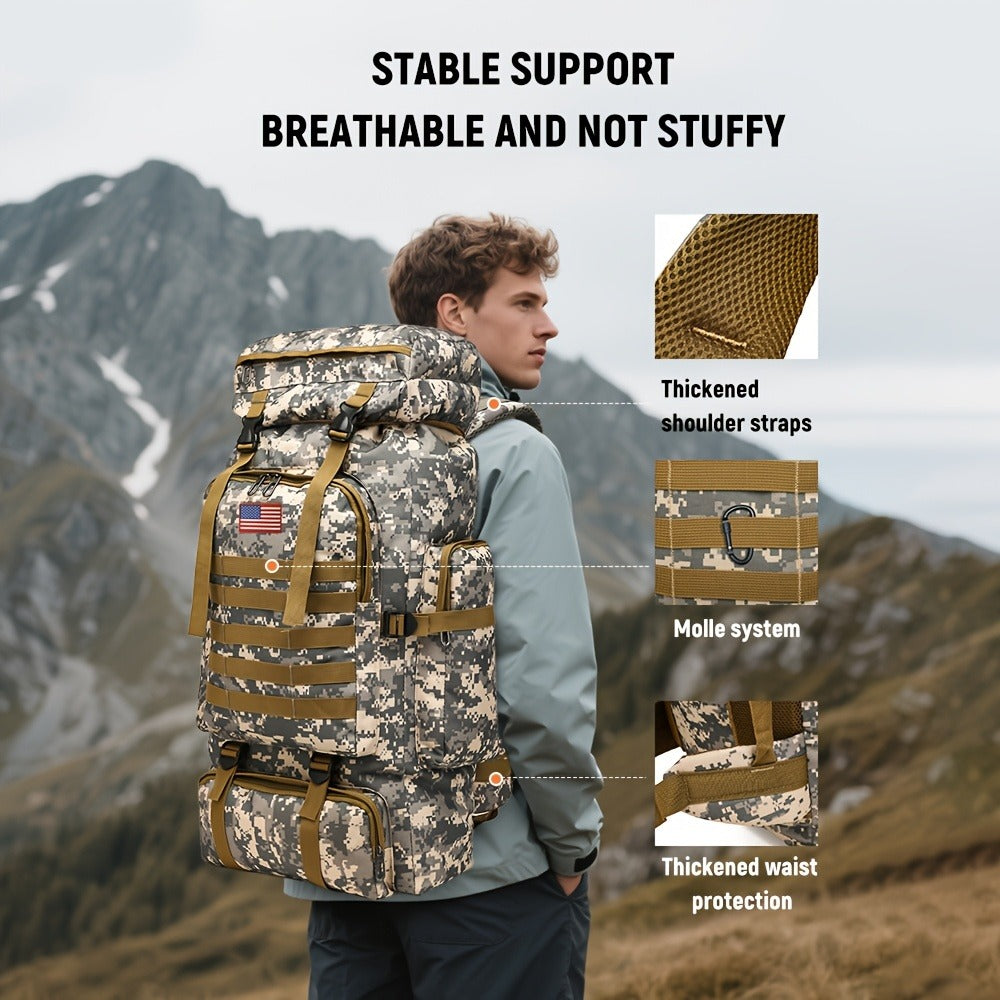 Tactical Backpack for Men & Women – Lightweight Packable Hiking Backpack 21L, Multi-Compartment Camping Rucksack with Adjustable Straps, Waterproof Outdoor Daypack for Camping, Trekking & Travel