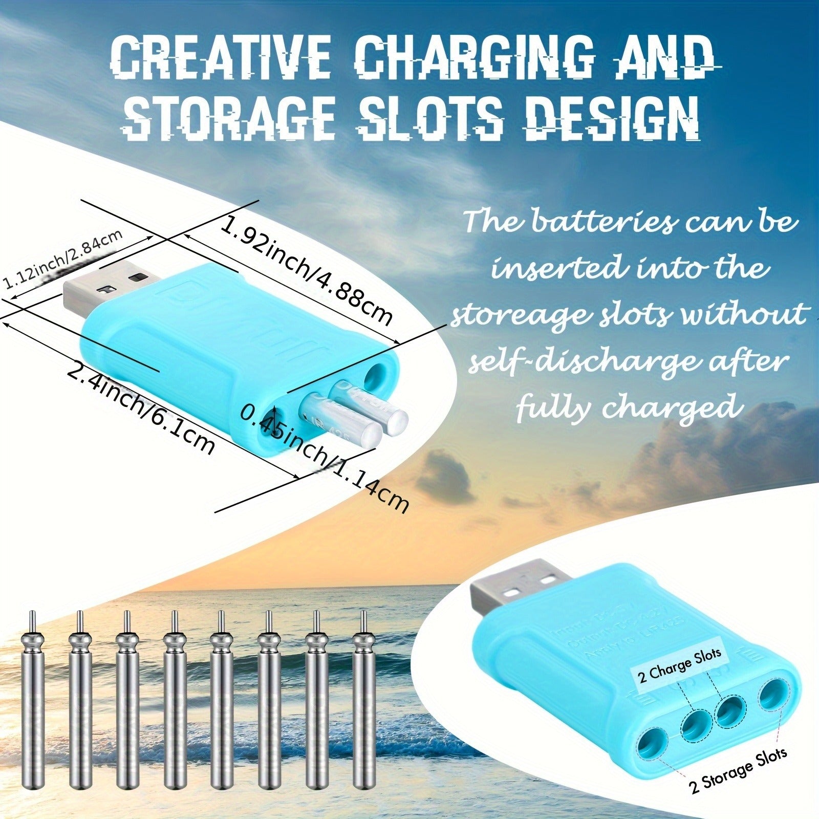 Rechargeable Fishing Float Batteries 8 Pack with 2 Chargers - LED Night Bobber Battery Set for Lighted Fishing Float, Night Fishing Accessories, Ocean Boat Freshwater Fishing Tackle Kit