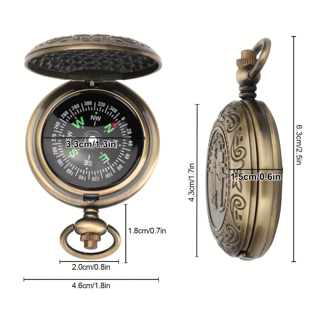 Vintage Pocket Compass Luminous Indicator - Compact Outdoor Navigation Tool for Hiking, Camping, Mountaineering & Adventures, Christmas Gift for Outdoor Enthusiasts