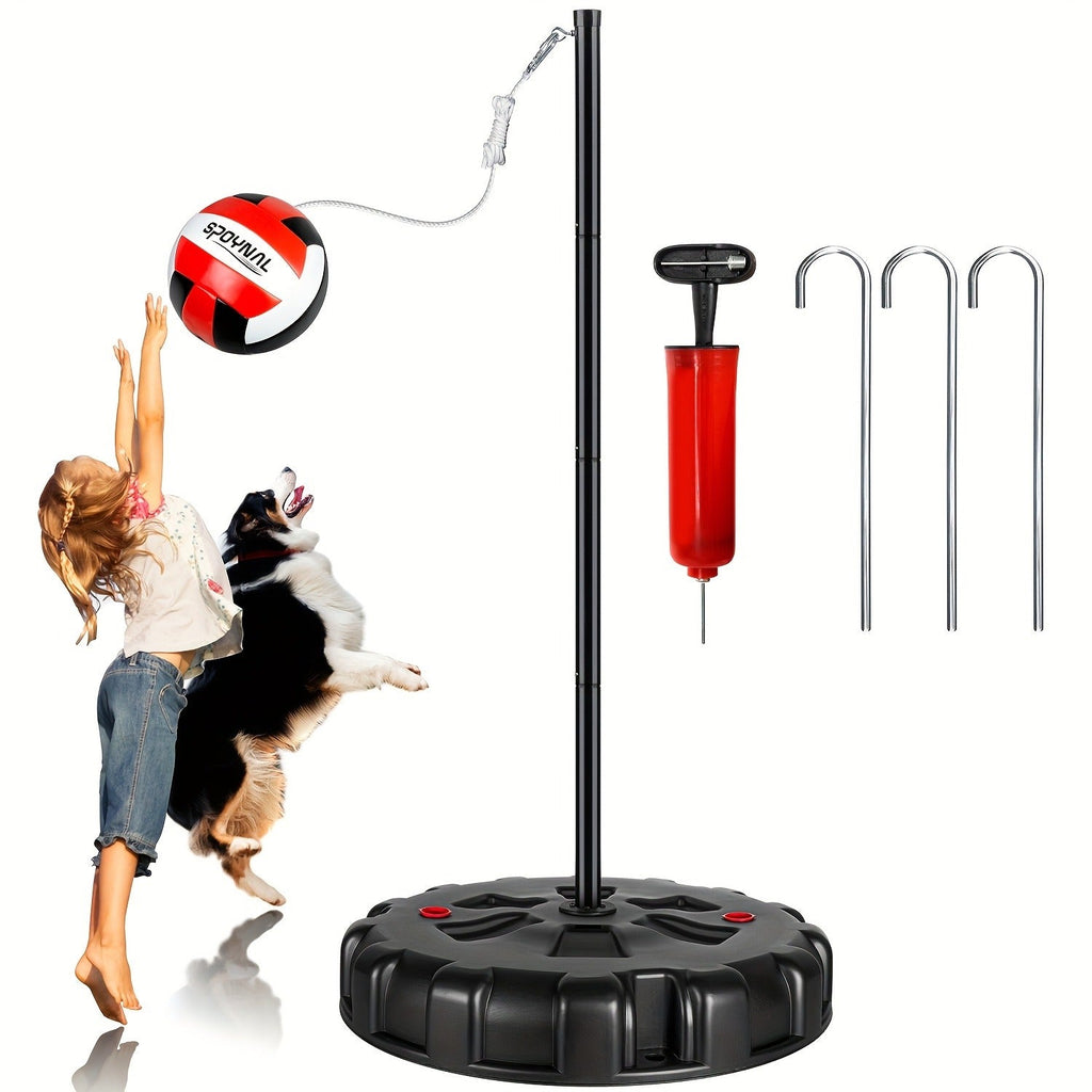 Portable Tetherball Set with Ball Rope & Pole – Heavy Duty Outdoor Backyard Lawn Beach Game for Kids Adults