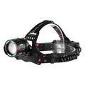 Zoomable LED Headlamp Rechargeable – Adjustable Focal Length, 90° Tilt, Warning Taillight, 4 Modes, Durable Head Torch for Camping, Hiking, Repair Work & Emergency Use