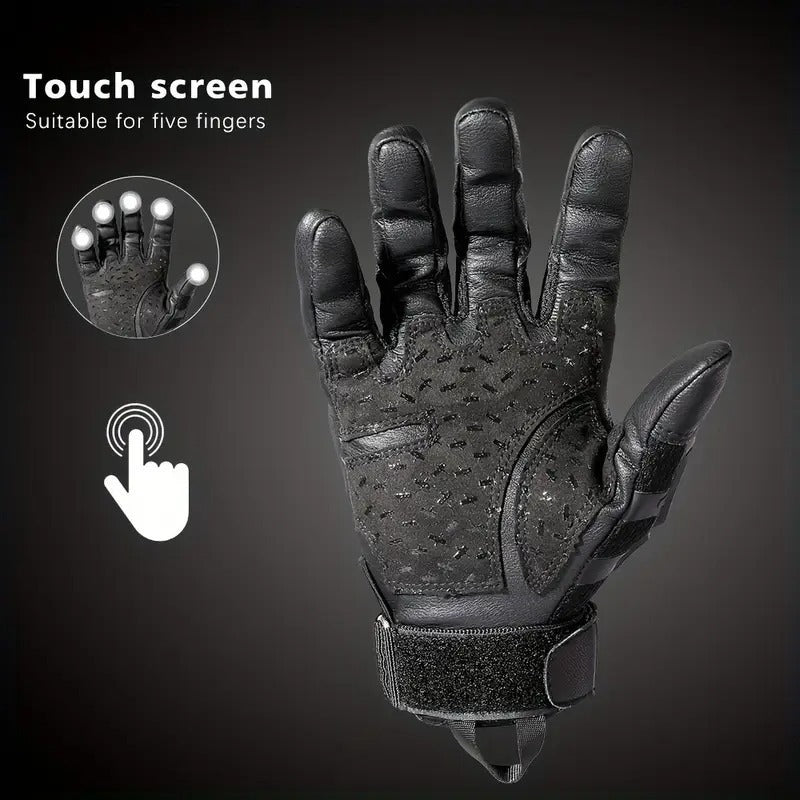 Tactical Full Finger Gloves with Touchscreen Compatibility – Camouflage Motorcycle Riding Gloves for Men Women, Anti-Slip Wear-Resistant, Outdoor Hiking Camping Hunting Shooting Cycling