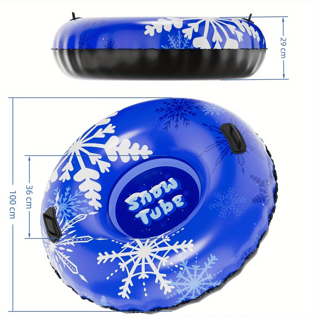 Inflatable Snow Tubes Set of 3 – Heavy-Duty PVC Sled Tubes 36 & 40 Inch with Anti-Slip Handles, Portable Winter Snow Sleds for Kids & Adults, Outdoor Family Fun, Christmas & Holiday Sledding