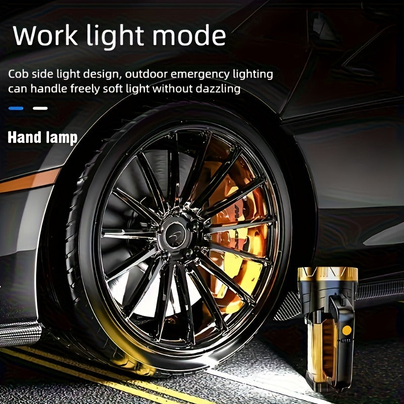 Zoomable LED Flashlight Rechargeable - 2000 Lumen High Power Torch, Adjustable Brightness, 2400mAh Battery, Super Bright Zoom Light for Camping, Fishing & Outdoor Activities