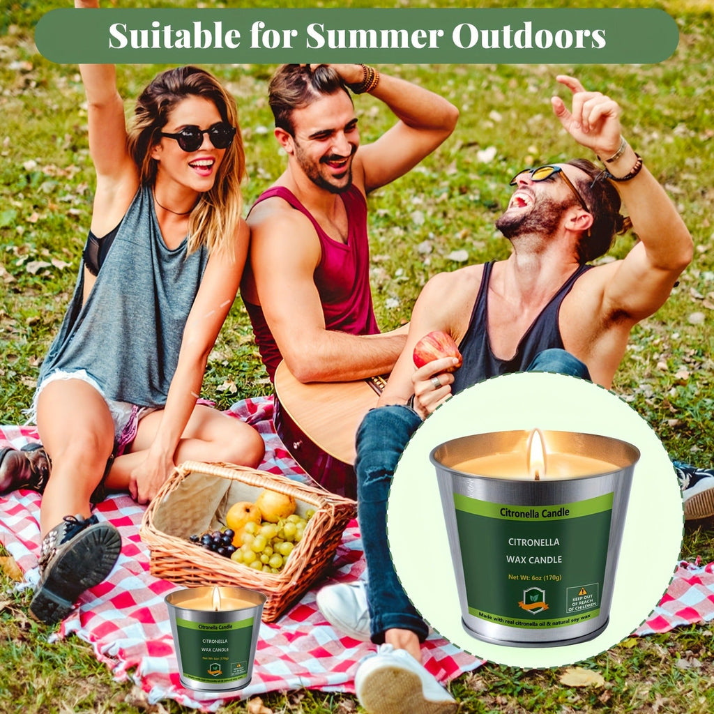 Citronella Candles Set 4 Pack Outdoor Indoor Bug Repellent Candles for Patio BBQ Garden Yard Camping Party Deck Holiday Gift Fall Candles Mosquito Repellent