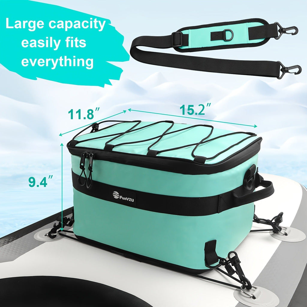 Paddle Board Cooler Bag Waterproof PVC – Insulated SUP Cooler with Mesh Top Pocket & Adjustable Straps | Ample Storage for Stand Up Paddleboarding, Kayaking & Water Sports Gear