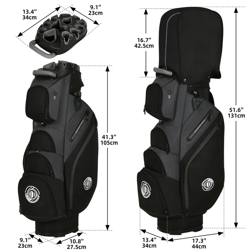 Hard Shell Golf Bag Armored Protective 900D High-Density Oxford Cloth Large Capacity Professional Equipment Travel Bag 105x27x38cm Deep Grey Business Color Matching