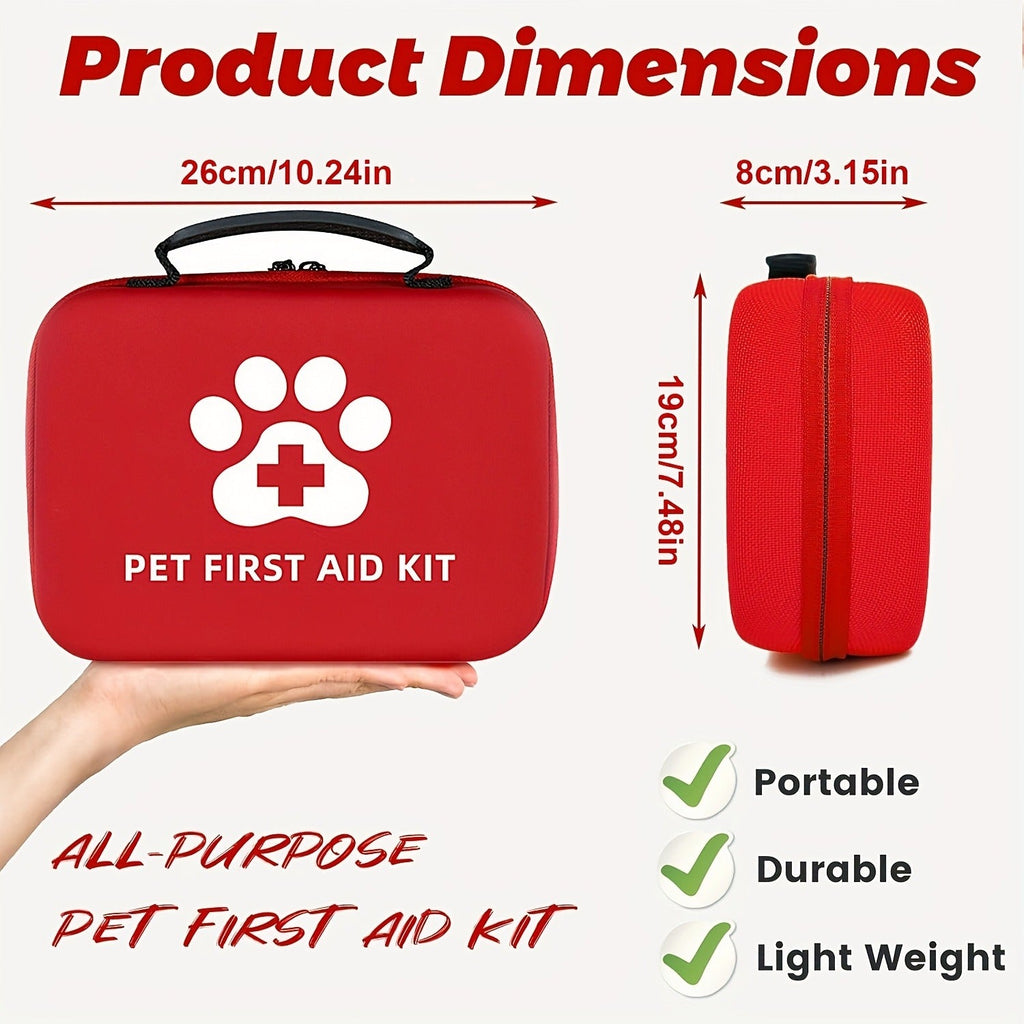 101-Piece Pet First Aid Kit with Portable Case - Multifunctional Emergency Dog & Cat Care Kit for Hiking, Camping, Backpacking, Hunting & Travel Outdoor Adventures