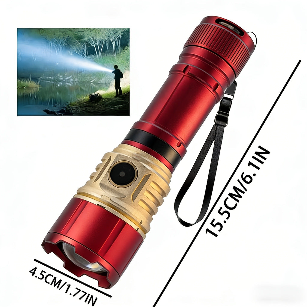 Ignition Flashlight with Fresnel Lens – 21700 Lithium 3500mAh Ultra Long Runtime, Aluminum Alloy Tactical Adjustable Beam, Outdoor Survival Torch for Camping, Fishing, Power Outage & Night Riding