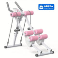 Ab Machine Adjustable Dual-Track Core Trainer with LCD Display – Foldable Ab Roller 440LB Capacity, 110° Curved Track & Knee Pad for Home Gym Men Women