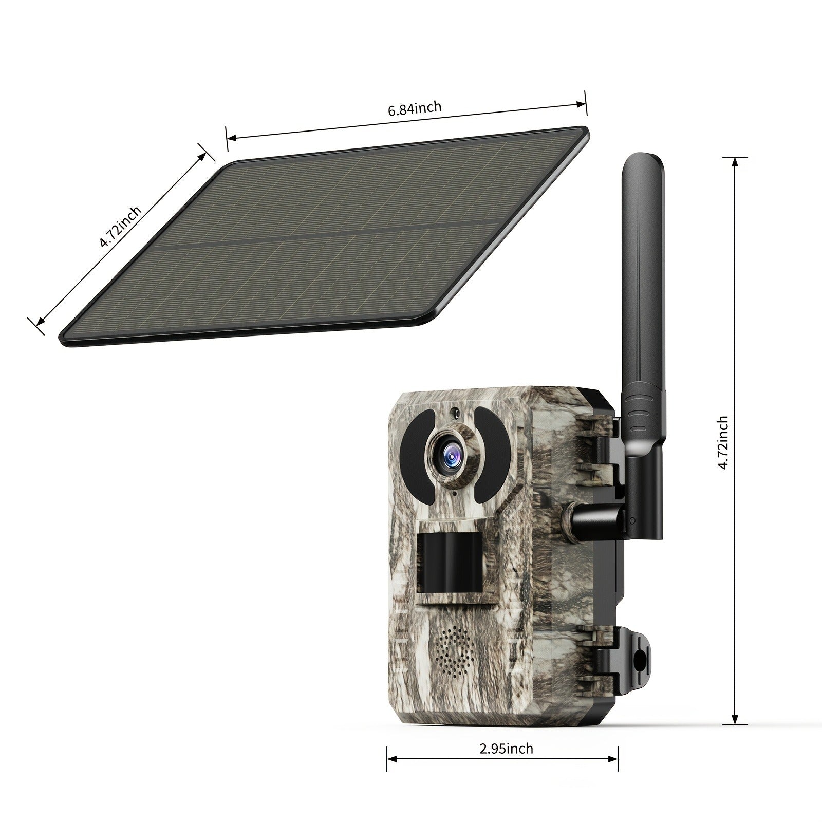 4G LTE Solar Trail Camera – 2K 1440p, No-Glow Night Vision 75ft, 0.2s Trigger, Built-in SIM, Remote Viewing, Wildlife Hunting Camera