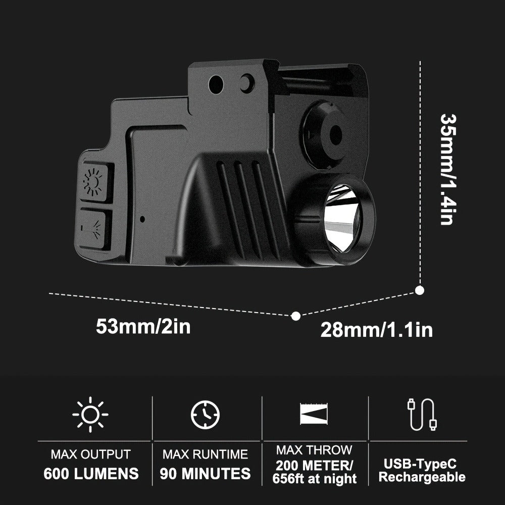 Green Laser Sight USB-C Rechargeable - Picatinny Rail Dot Sight with Vibration-Resistant Lock, 532nm Class IIIA, for Hunting, Competition & Tactical Use