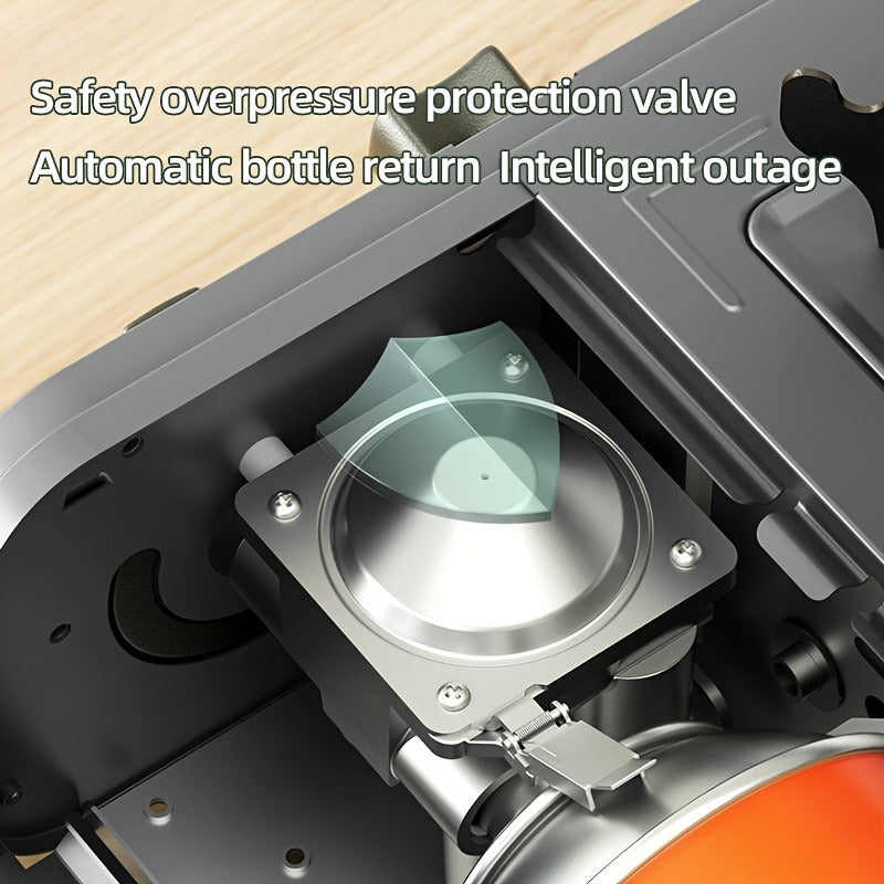 Portable Butane Stove – Cassette Camp Burner with Piezoelectric Ignition & Safety Lock for Camping Hiking BBQ Korean Cooking Outdoor