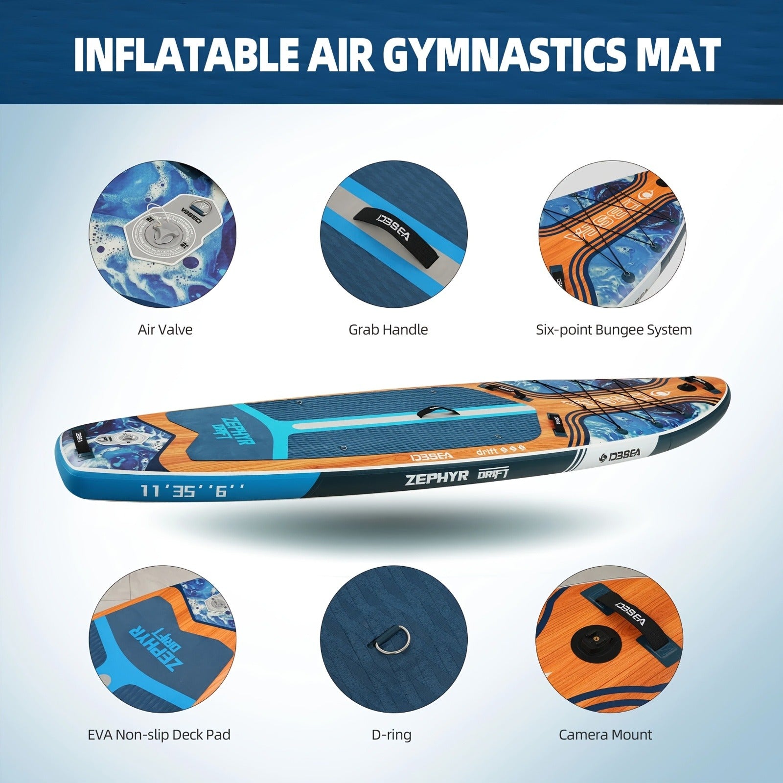 Wide Inflatable SUP Board 11ft x 32'' Extra Wide Stand Up Paddle Board for Youth Adults with Backpack Dry Bag Paddle Leash Hand Pump Fins Stable Design