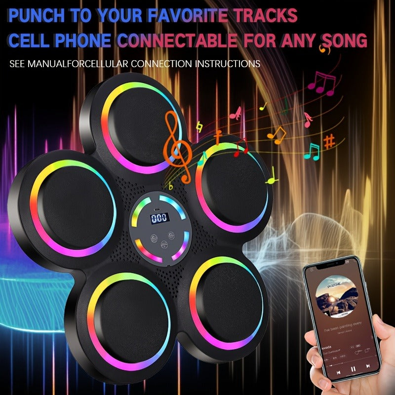 Wall-Mounted Music Boxing Machine – Smart LED Rhythm Trainer with Boxing Gloves, Touch Screen & Surround Sound for Home & Gym