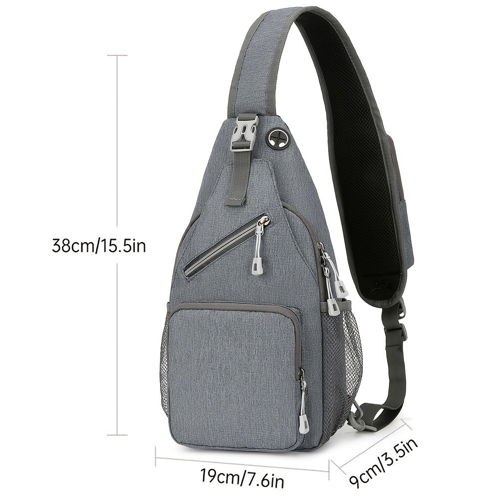 Sling Bag Crossbody Backpack 2 Pack Lightweight Oxford Chest Shoulder Daypack for Men Women Hiking Travel Casual Outdoor Bag Set Light Gray Navy Blue