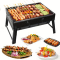 Portable Folding Charcoal Grill Smokeless BBQ Grill for Camping Picnic Backyard Garden Patio Outdoor Cooking Compact Durable Iron Barbecue Grill