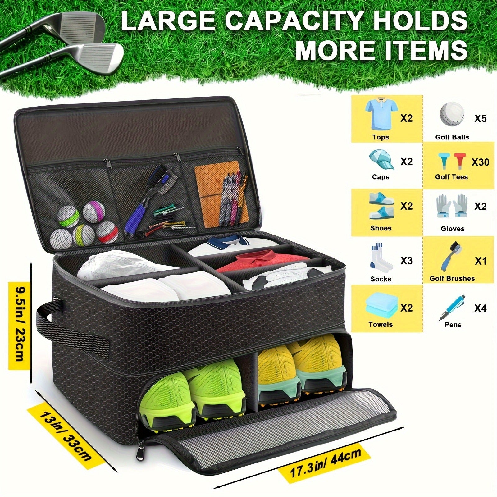 Golf Ball Storage Bag Oxford Fabric – Portable Golf Ball Carrier Pouch with Zipper, Holds 12 Balls, Lightweight Golf Accessories Organizer for Men Women Golfers